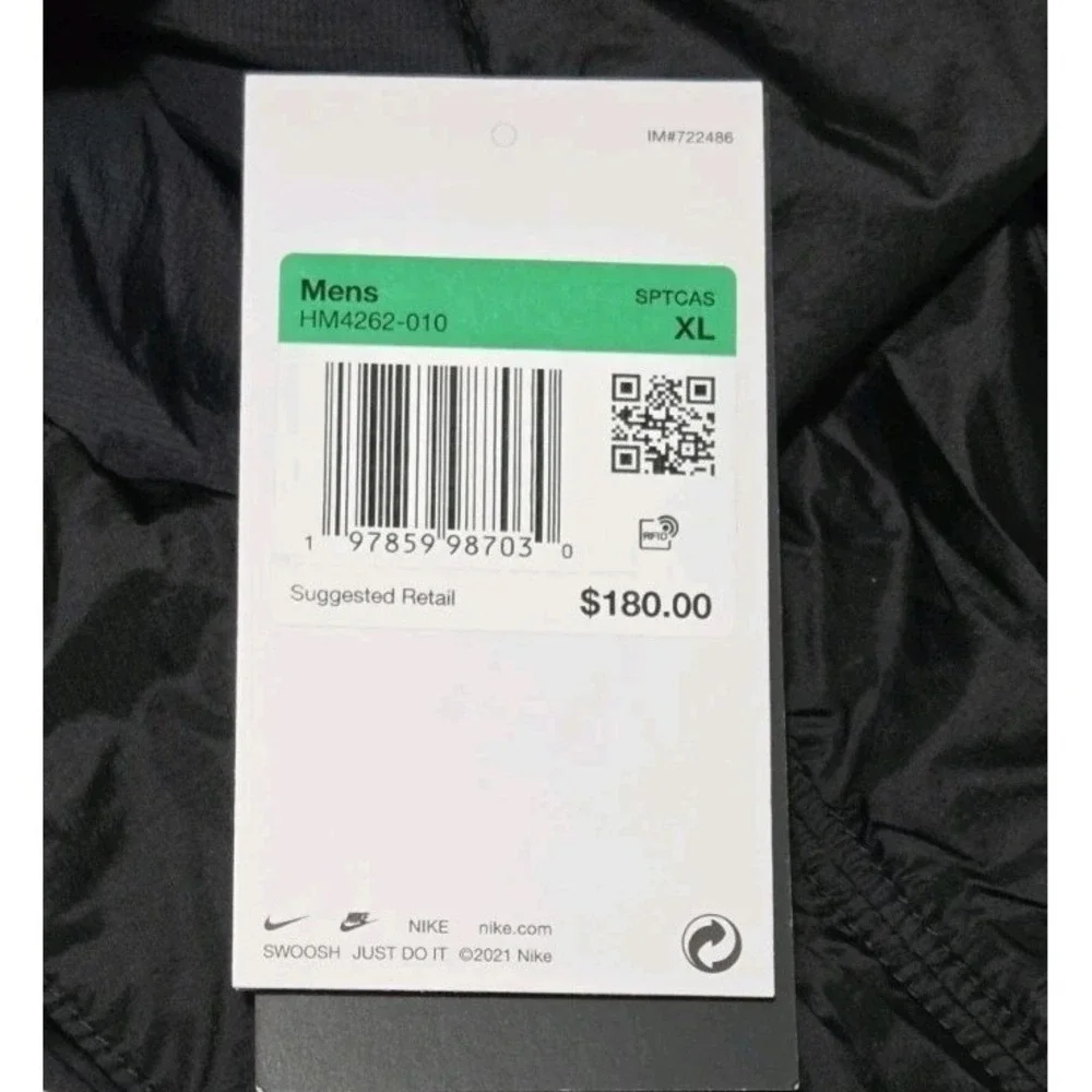 Nike Tech Woven Zip Sports Nylon Vest Black Loose Fit HM4262-010 Sz XL New $180